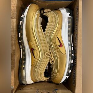 Nike Air Max 97 OG Men's Shoes Size - 9 Metallic Gold/Varsity Red